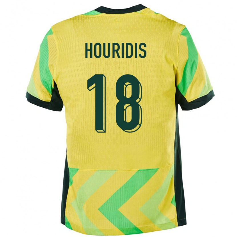 DanxenキッズオーストラリアJames Houridis#18金色ホームシャツ24-26ジャージーユニフォーム