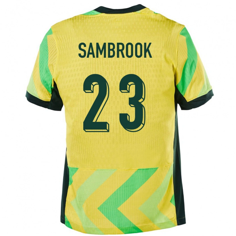 DanxenキッズオーストラリアLogan Sambrook#23金色ホームシャツ24-26ジャージーユニフォーム