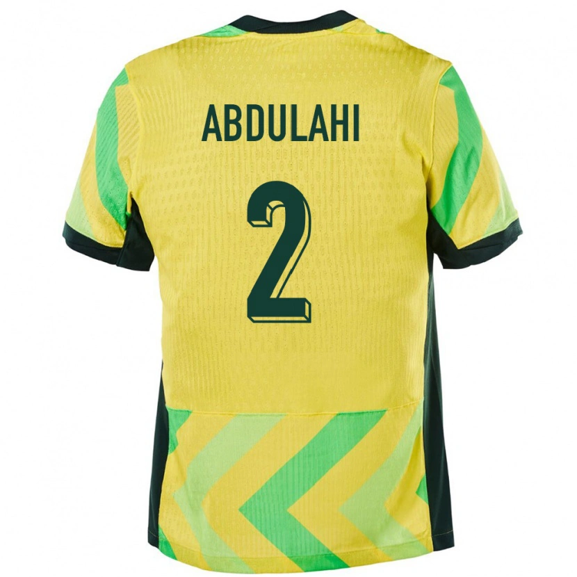 DanxenキッズオーストラリアIdrus Abdulahi#2金色ホームシャツ24-26ジャージーユニフォーム