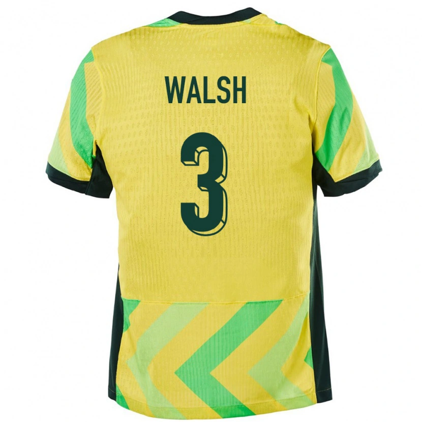 DanxenキッズオーストラリアDaniel Walsh#3金色ホームシャツ24-26ジャージーユニフォーム