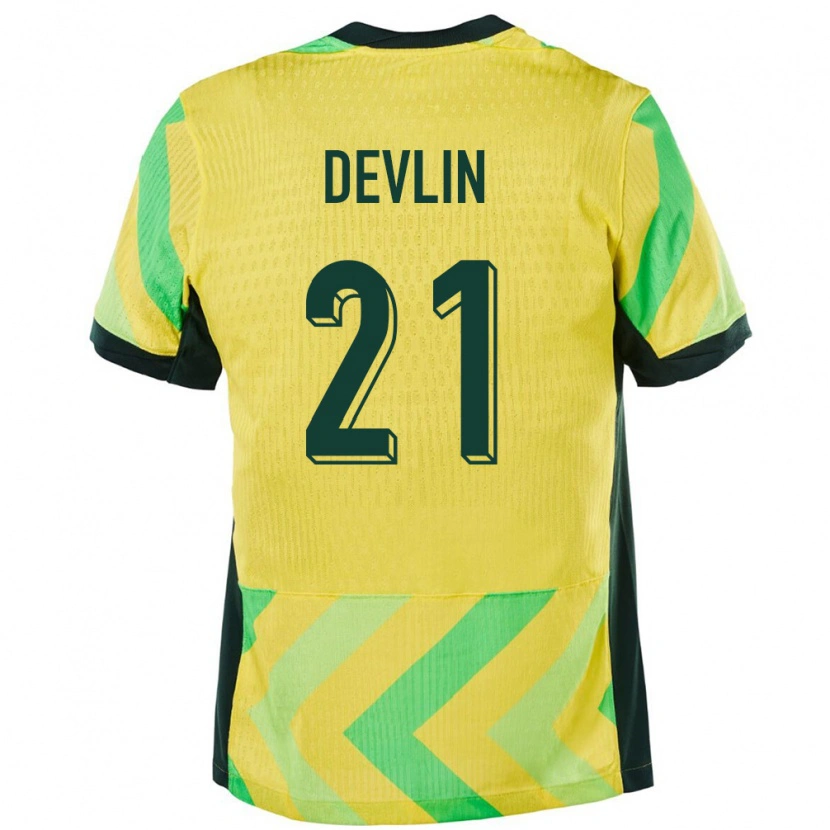 Danxenキッズオーストラリアキャメロン・デヴリン#21金色ホームシャツ24-26ジャージーユニフォーム