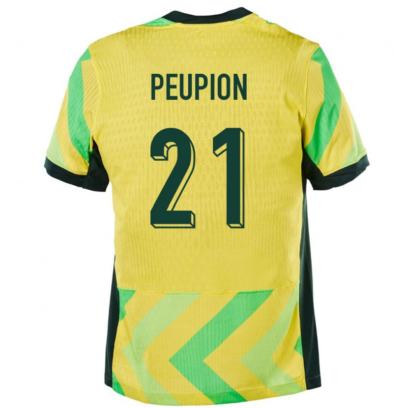 DanxenキッズオーストラリアCameron Peupion#21金色ホームシャツ24-26ジャージーユニフォーム