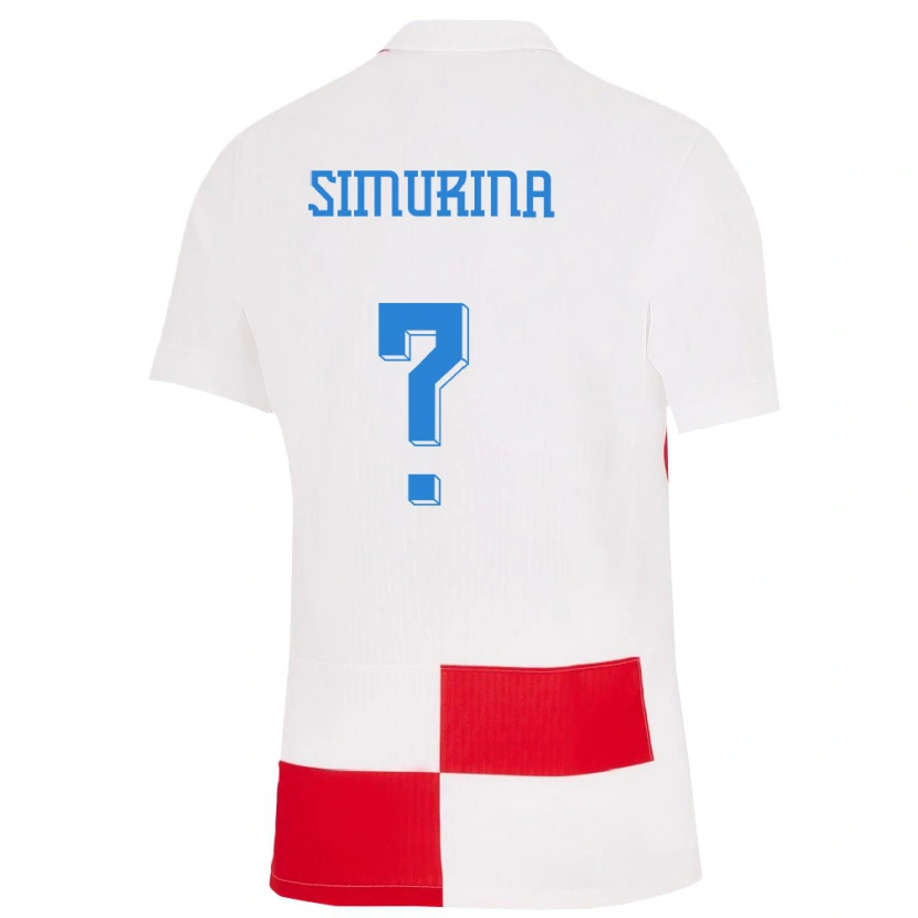 DanxenキッズクロアチアStipe Simurina#0赤白ホームシャツ24-26ジャージーユニフォーム