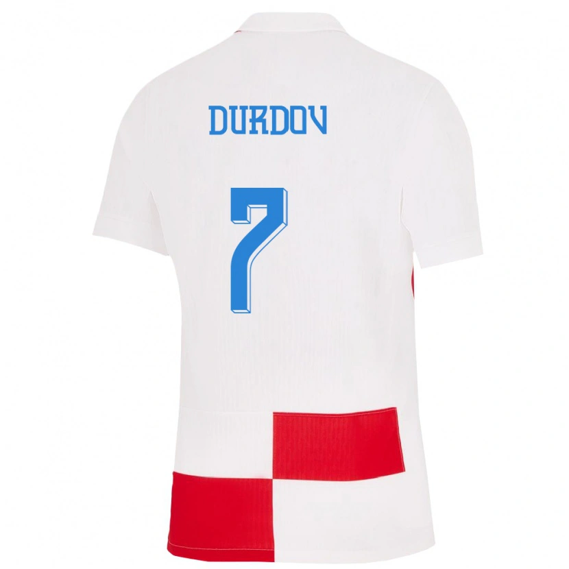 DanxenキッズクロアチアBruno Durdov#7赤白ホームシャツ24-26ジャージーユニフォーム