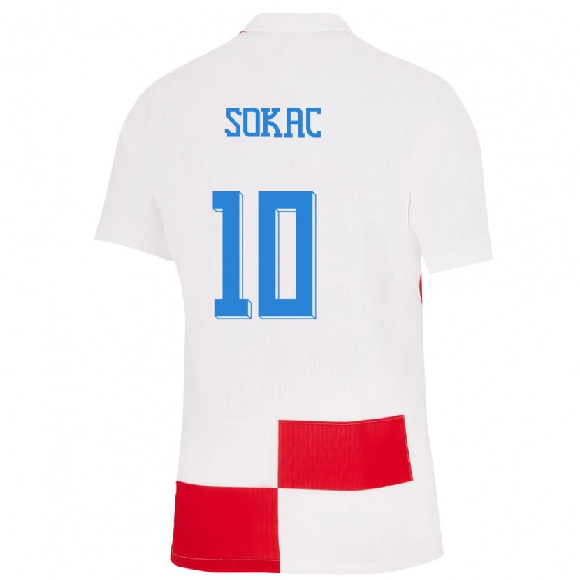 DanxenキッズクロアチアAndro Sokac#10赤白ホームシャツ24-26ジャージーユニフォーム