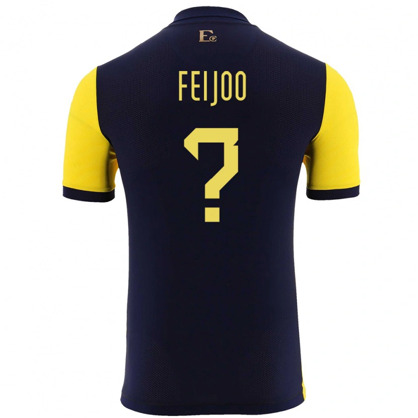 DanxenキッズエクアドルJostin Feijoo#0黄ホームシャツ24-26ジャージーユニフォーム