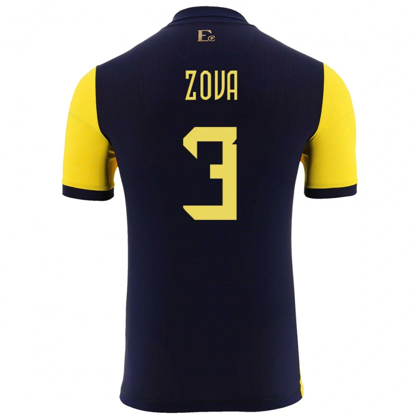 DanxenキッズエクアドルAlex Zova#3黄ホームシャツ24-26ジャージーユニフォーム