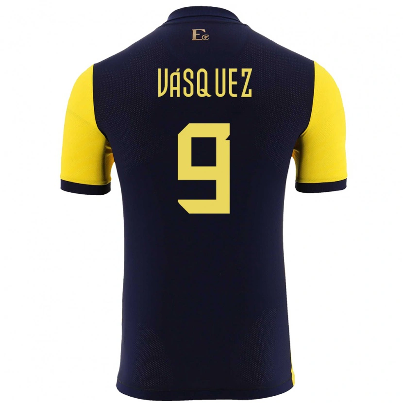 DanxenキッズエクアドルYandri Vásquez#9黄ホームシャツ24-26ジャージーユニフォーム
