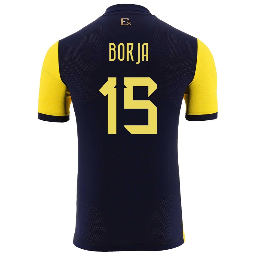 DanxenキッズエクアドルRonny Borja#15黄ホームシャツ24-26ジャージーユニフォーム