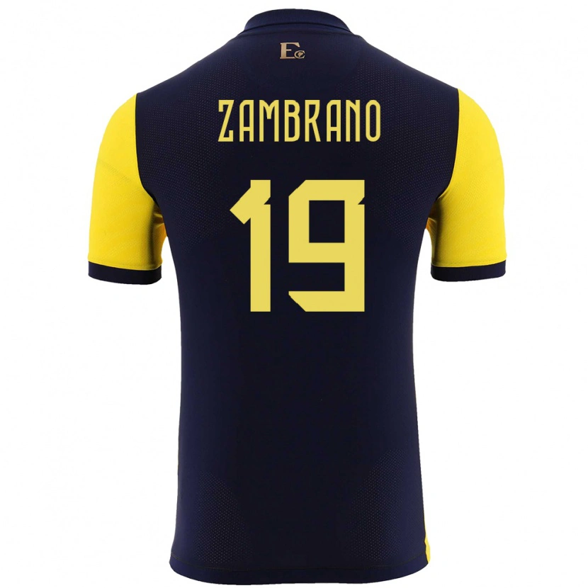 DanxenキッズエクアドルCristhoper Zambrano#19黄ホームシャツ24-26ジャージーユニフォーム