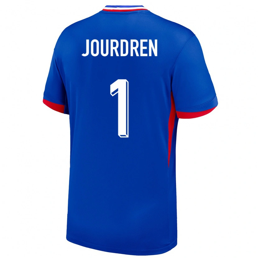 DanxenキッズフランスIlan Jourdren#1青ホームシャツ24-26ジャージーユニフォーム