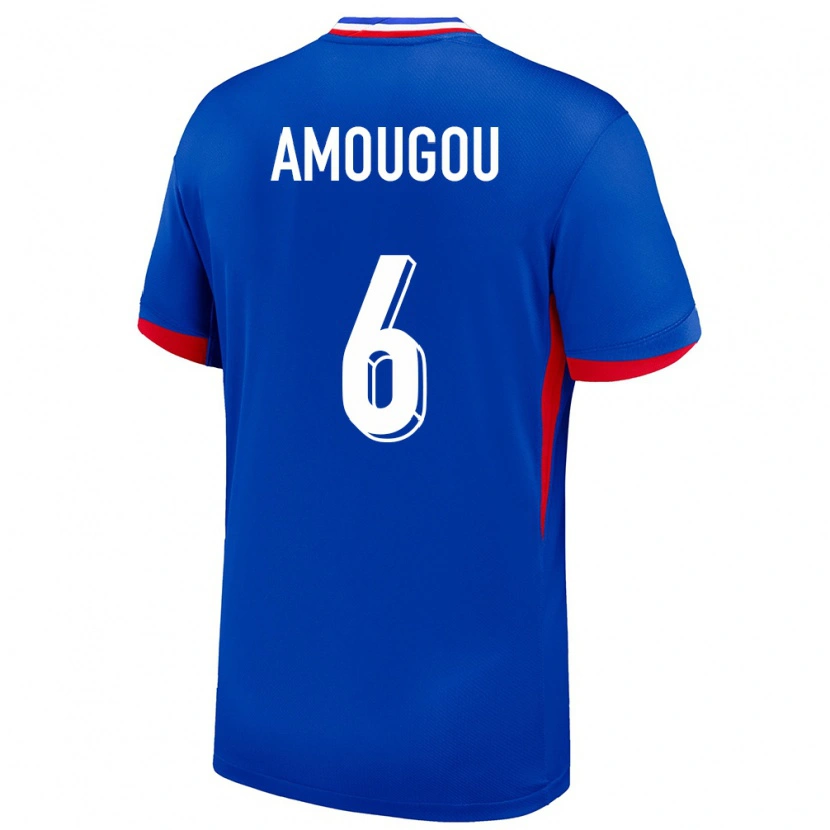DanxenキッズフランスMathis Amougou#6青ホームシャツ24-26ジャージーユニフォーム