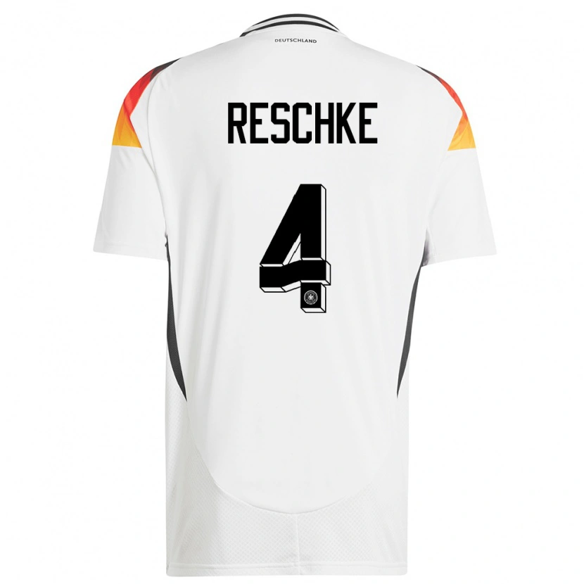 DanxenキッズドイツGianluca Reschke#4白ホームシャツ24-26ジャージーユニフォーム
