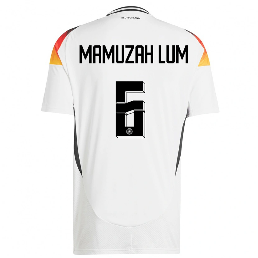 DanxenキッズドイツBoris Mamuzah Lum#6白ホームシャツ24-26ジャージーユニフォーム