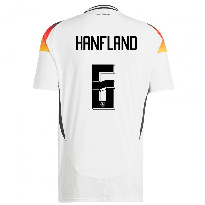DanxenキッズドイツPaul Hanfland#6白ホームシャツ24-26ジャージーユニフォーム