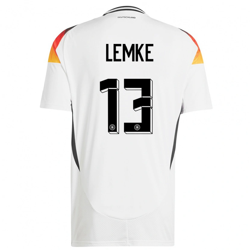 DanxenキッズドイツLouis Lemke#13白ホームシャツ24-26ジャージーユニフォーム