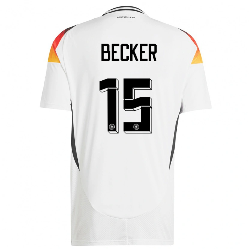 DanxenキッズドイツJesper Becker#15白ホームシャツ24-26ジャージーユニフォーム