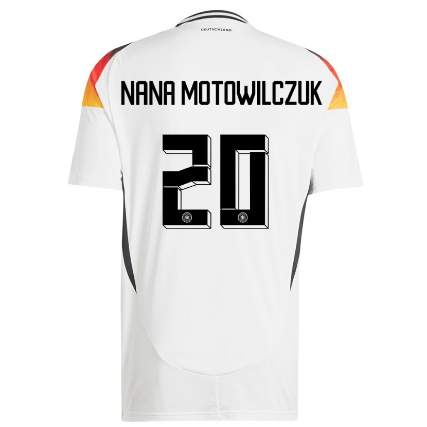 DanxenキッズドイツKevin Nana Motowilczuk#20白ホームシャツ24-26ジャージーユニフォーム