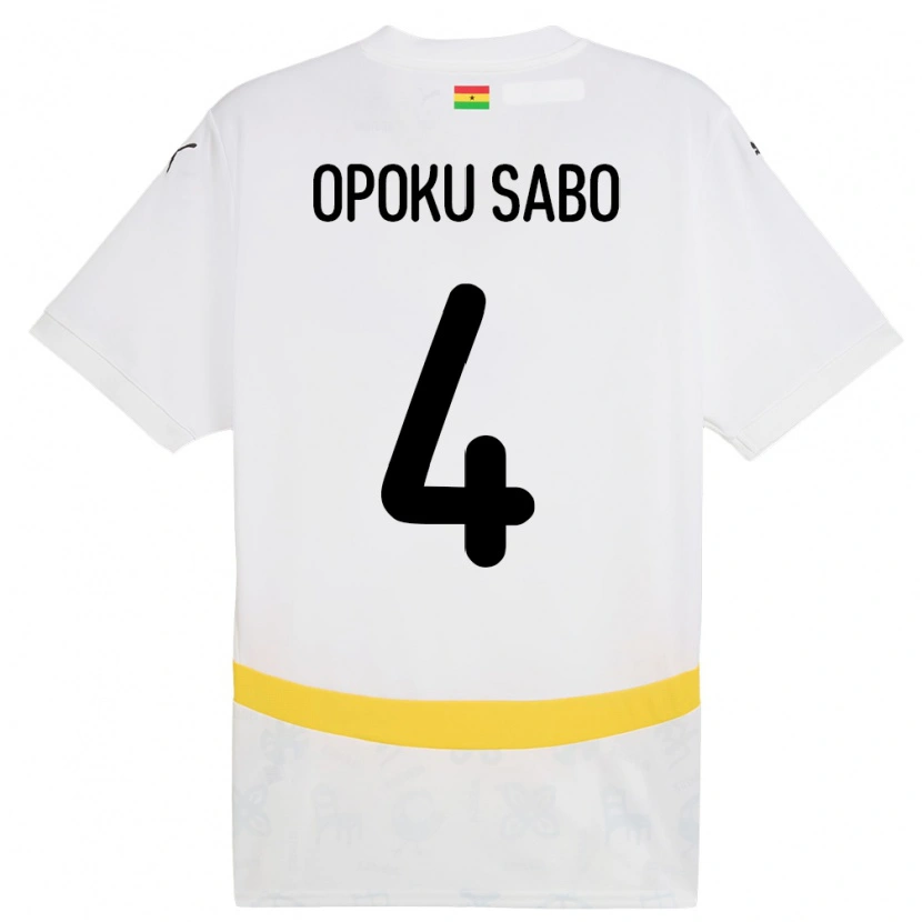 DanxenキッズガーナAlex Opoku Sabo#4白ホームシャツ24-26ジャージーユニフォーム