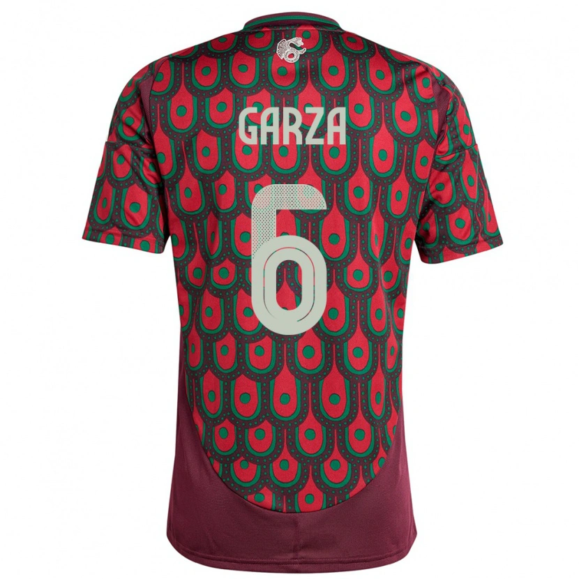 DanxenキッズメキシコCésar Garza#6マルーンホームシャツ24-26ジャージーユニフォーム