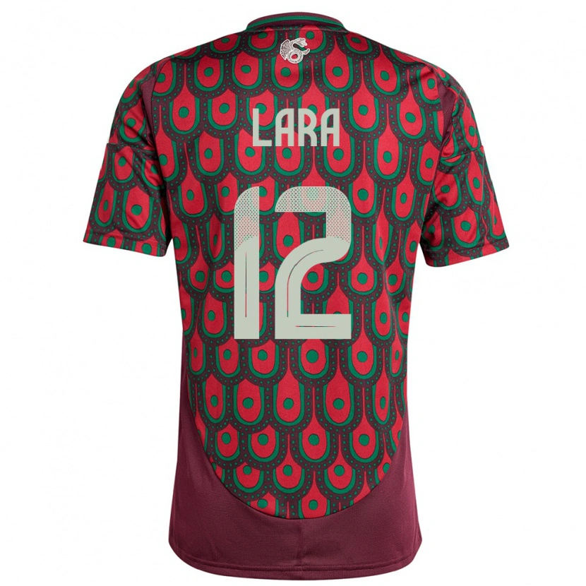 DanxenキッズメキシコPablo Lara#12マルーンホームシャツ24-26ジャージーユニフォーム