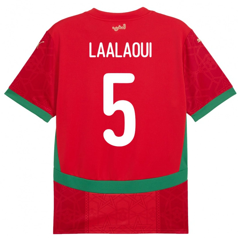 DanxenキッズモロッコReda Laalaoui#5赤ホームシャツ24-26ジャージーユニフォーム