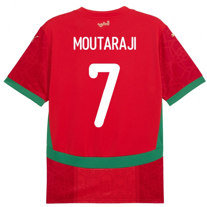 DanxenキッズモロッコIsmail Moutaraji#7赤ホームシャツ24-26ジャージーユニフォーム