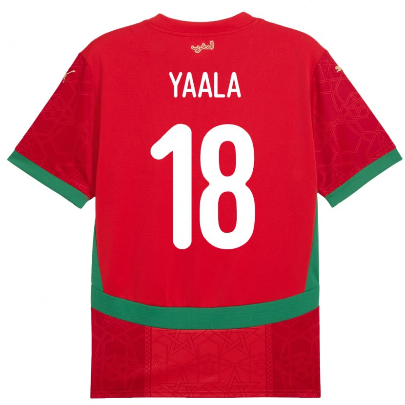 DanxenキッズモロッコRayan Yaala#18赤ホームシャツ24-26ジャージーユニフォーム