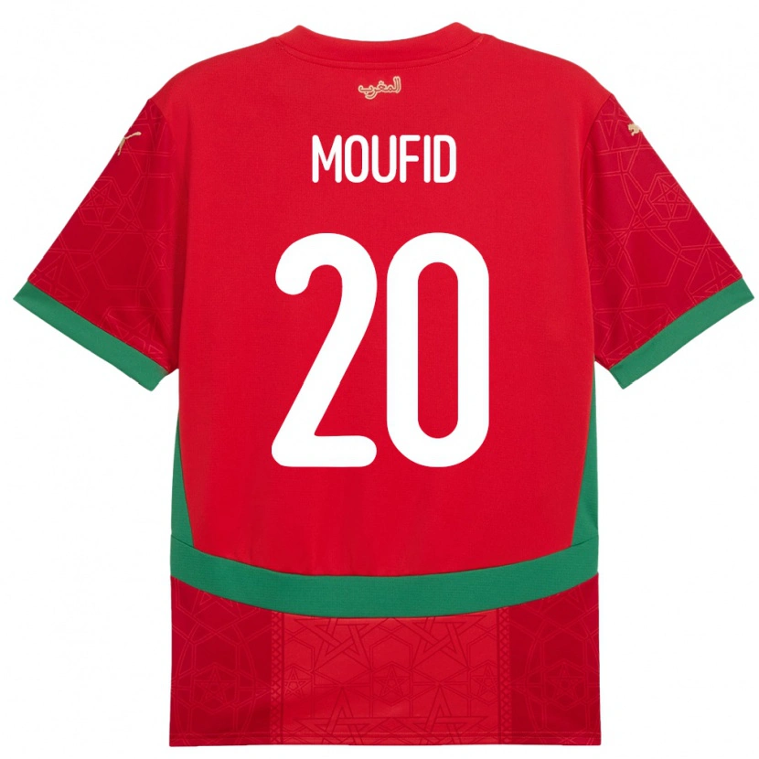 DanxenキッズモロッコMohamed Moufid#20赤ホームシャツ24-26ジャージーユニフォーム