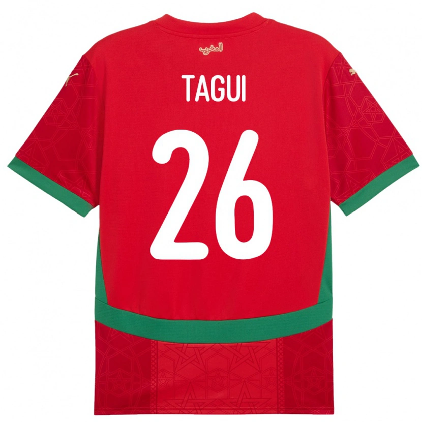 DanxenキッズモロッコSalah-Eddine Tagui#26赤ホームシャツ24-26ジャージーユニフォーム