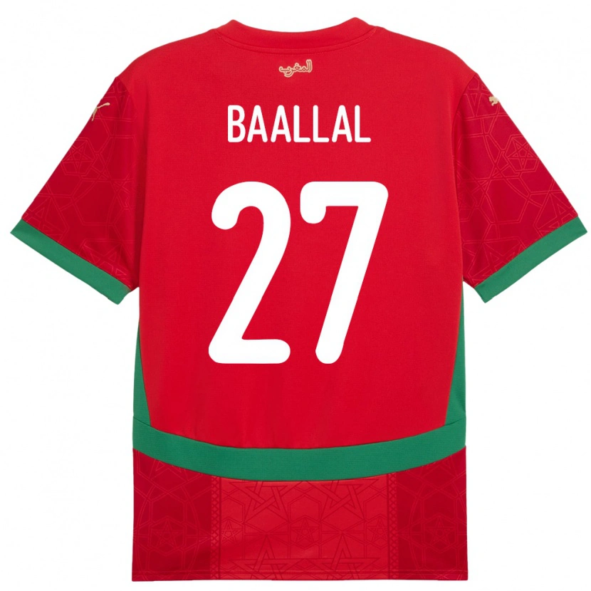 DanxenキッズモロッコAdam Baallal#27赤ホームシャツ24-26ジャージーユニフォーム
