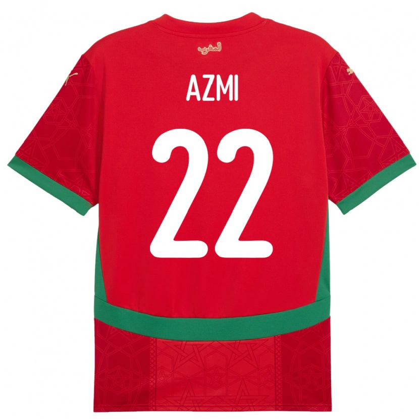 DanxenキッズモロッコAhmed Azmi#22赤ホームシャツ24-26ジャージーユニフォーム