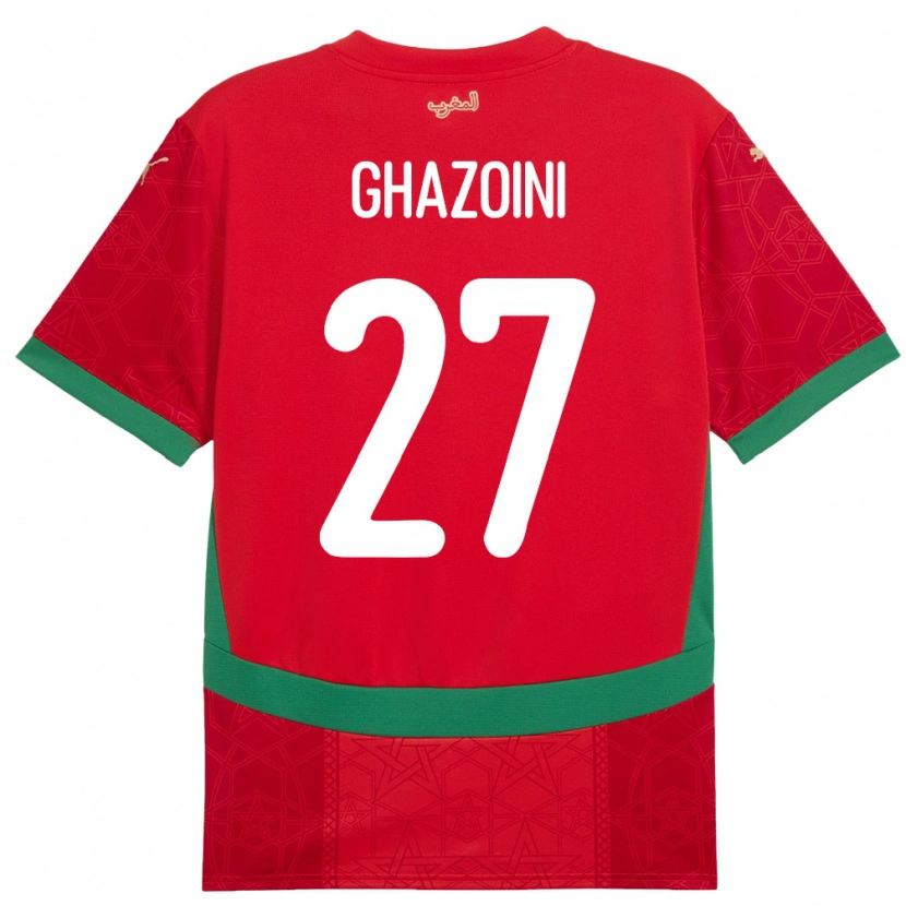DanxenキッズモロッコAmine Ghazoini#27赤ホームシャツ24-26ジャージーユニフォーム