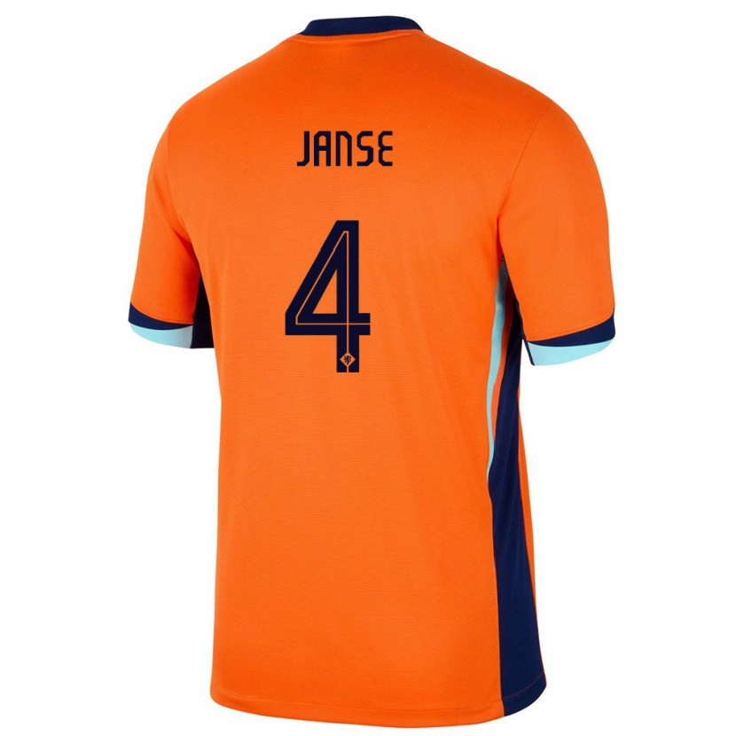 DanxenキッズオランダDies Janse#4オレンジホームシャツ24-26ジャージーユニフォーム
