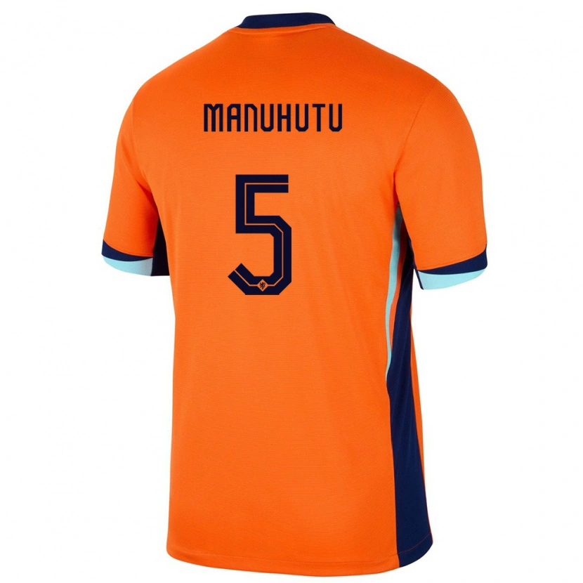 DanxenキッズオランダRivas Manuhutu#5オレンジホームシャツ24-26ジャージーユニフォーム