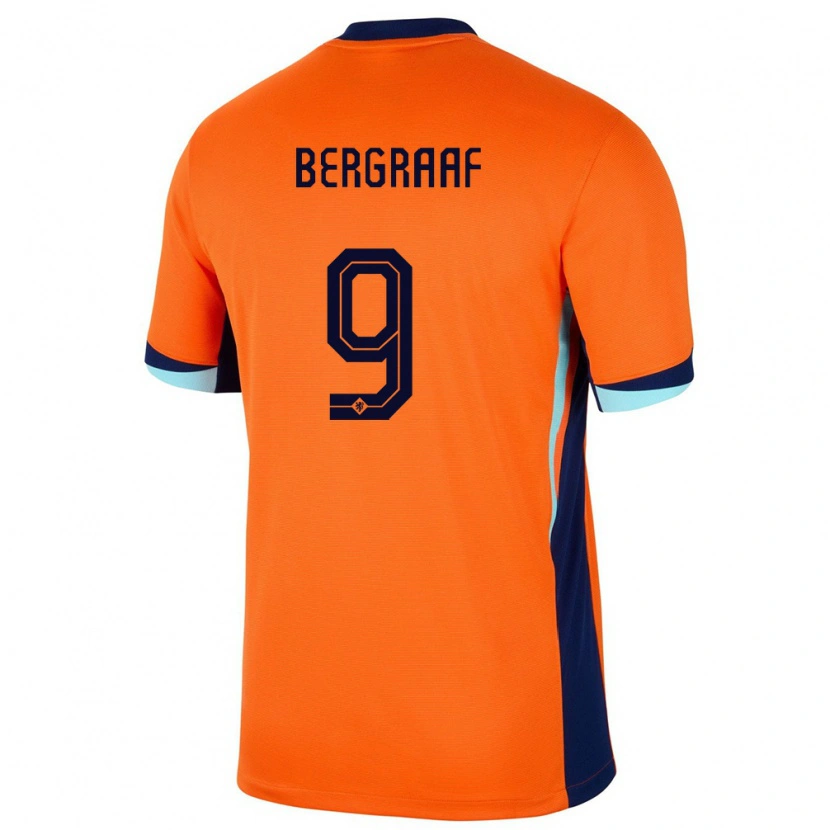 DanxenキッズオランダJerolldino Bergraaf#9オレンジホームシャツ24-26ジャージーユニフォーム
