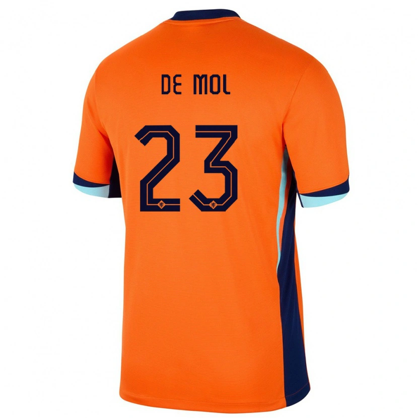 DanxenキッズオランダStenn De Mol#23オレンジホームシャツ24-26ジャージーユニフォーム