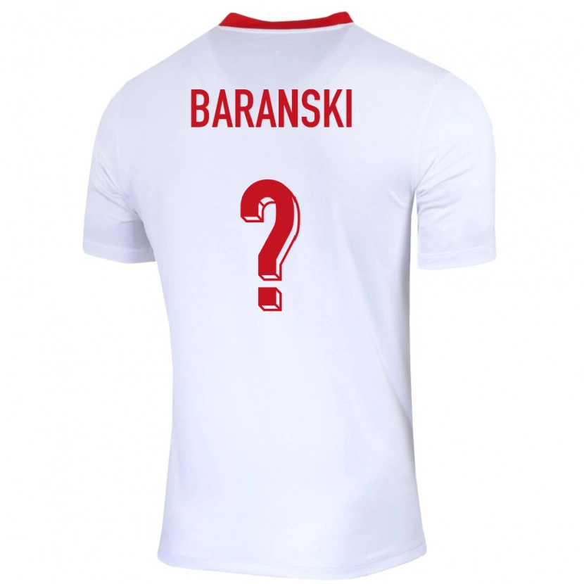 DanxenキッズポーランドKacper Baranski#0白ホームシャツ24-26ジャージーユニフォーム