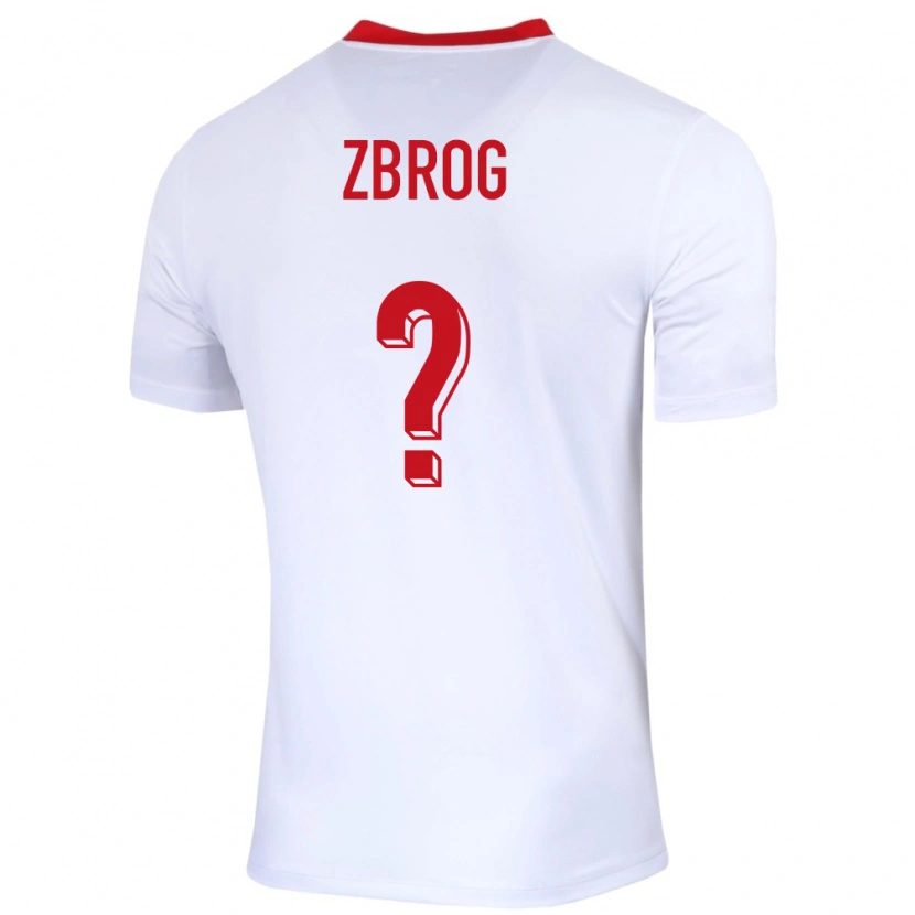 DanxenキッズポーランドJakub Zbrog#0白ホームシャツ24-26ジャージーユニフォーム