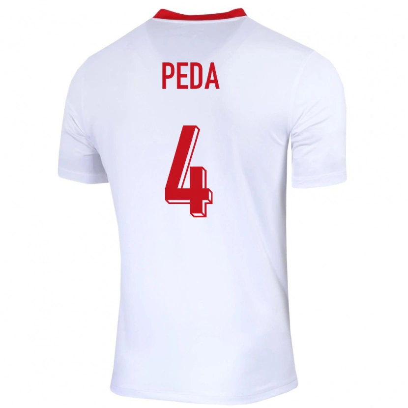 DanxenキッズポーランドPatryk Peda#4白ホームシャツ24-26ジャージーユニフォーム