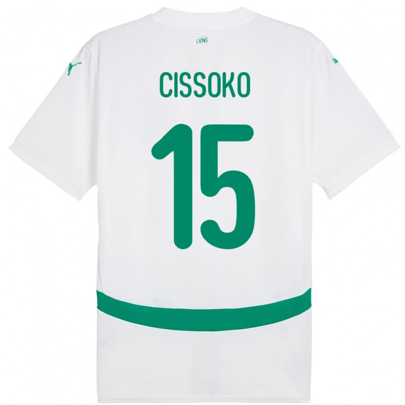 DanxenキッズセネガルIbrahima Cissoko#15白ホームシャツ24-26ジャージーユニフォーム