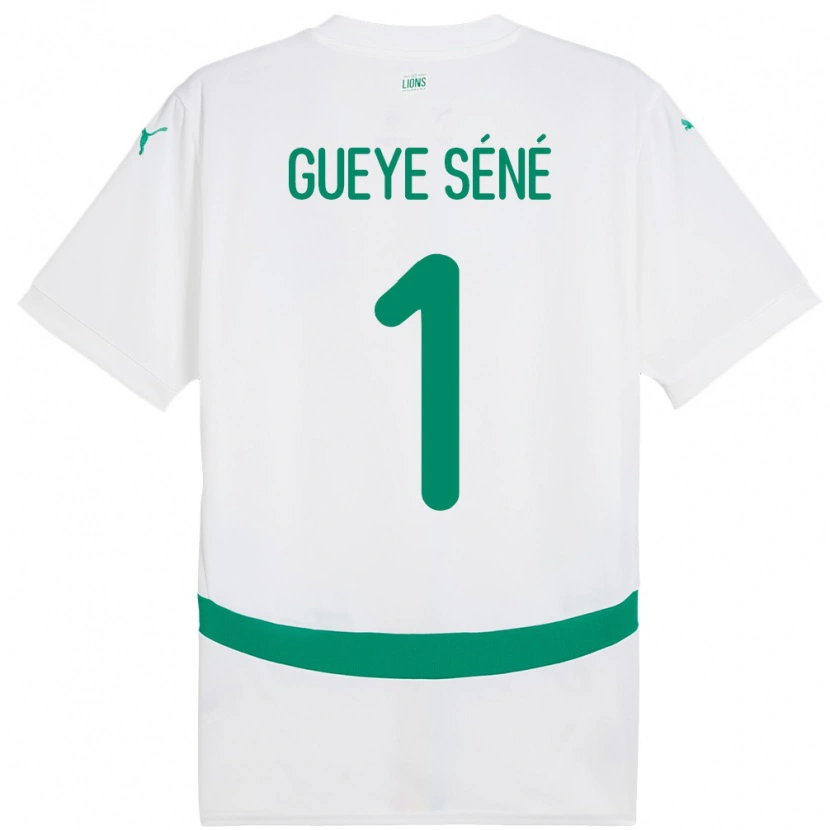 DanxenキッズセネガルThiaba Gueye Sene#1白ホームシャツ24-26ジャージーユニフォーム