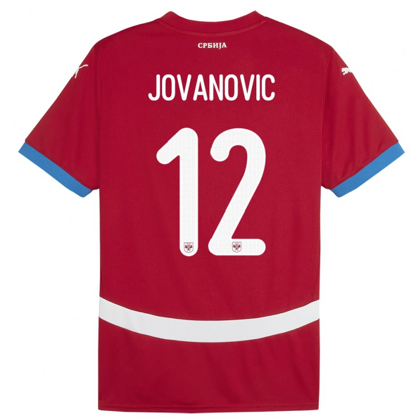 DanxenキッズセルビアAleksandar Jovanovic#12赤ホームシャツ24-26ジャージーユニフォーム