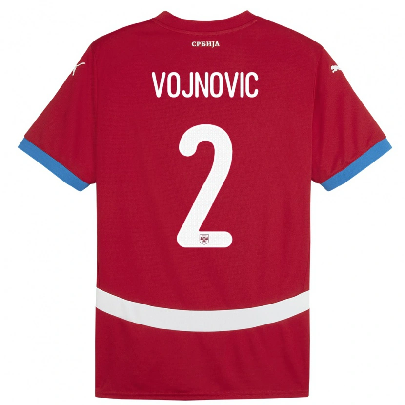 DanxenキッズセルビアJovan Vojnovic#2赤ホームシャツ24-26ジャージーユニフォーム