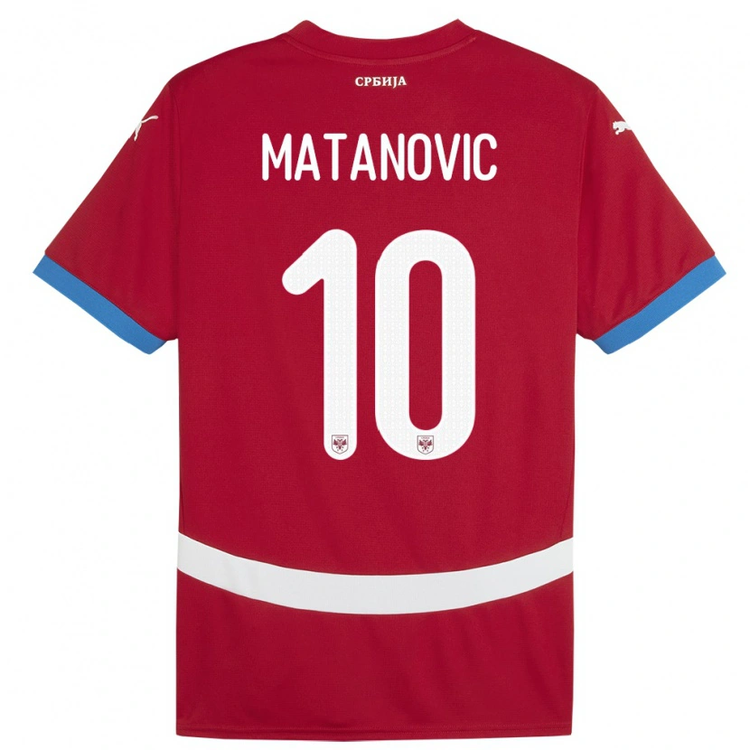 DanxenキッズセルビアOgnjen Matanovic#10赤ホームシャツ24-26ジャージーユニフォーム