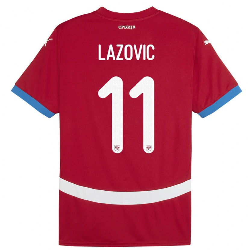 DanxenキッズセルビアFilip Lazovic#11赤ホームシャツ24-26ジャージーユニフォーム