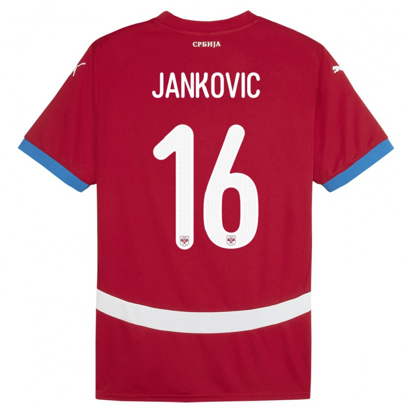 DanxenキッズセルビアDimitrije Jankovic#16赤ホームシャツ24-26ジャージーユニフォーム