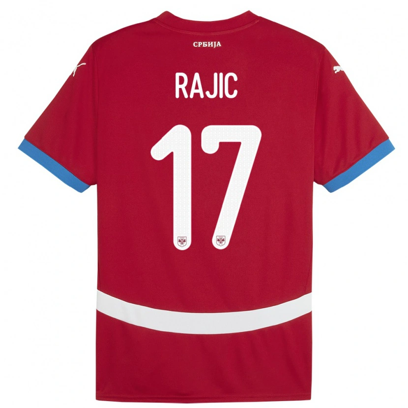 DanxenキッズセルビアAleksa Rajic#17赤ホームシャツ24-26ジャージーユニフォーム