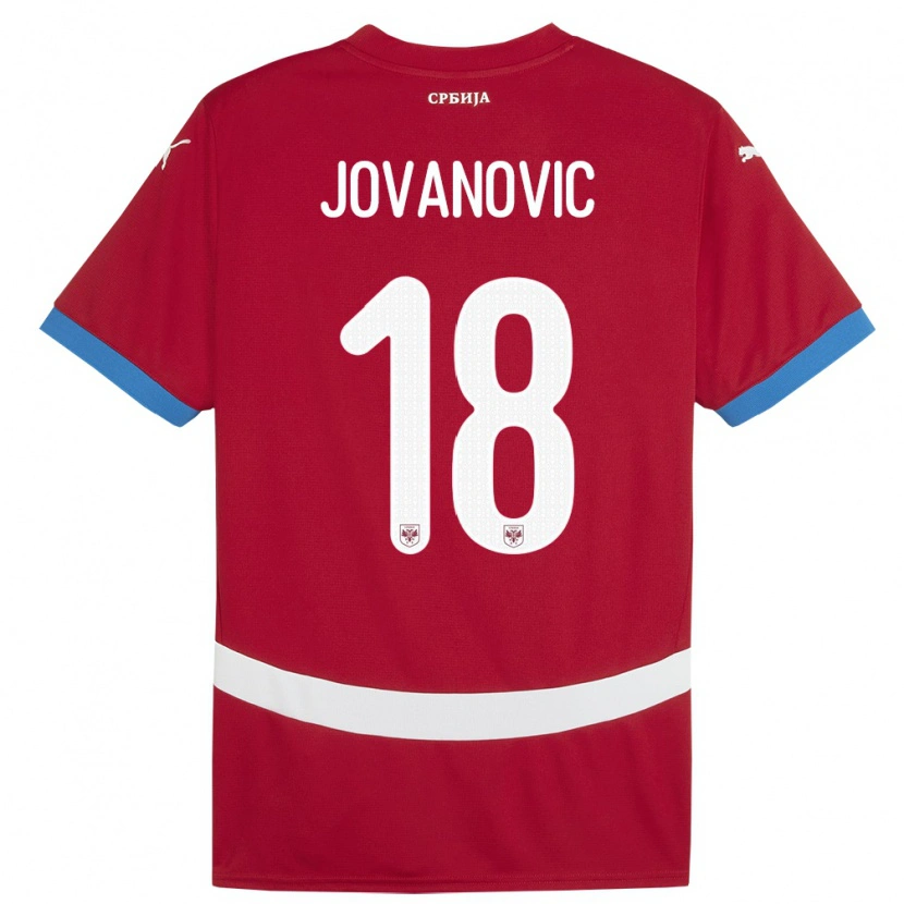 DanxenキッズセルビアDusan Jovanovic#18赤ホームシャツ24-26ジャージーユニフォーム