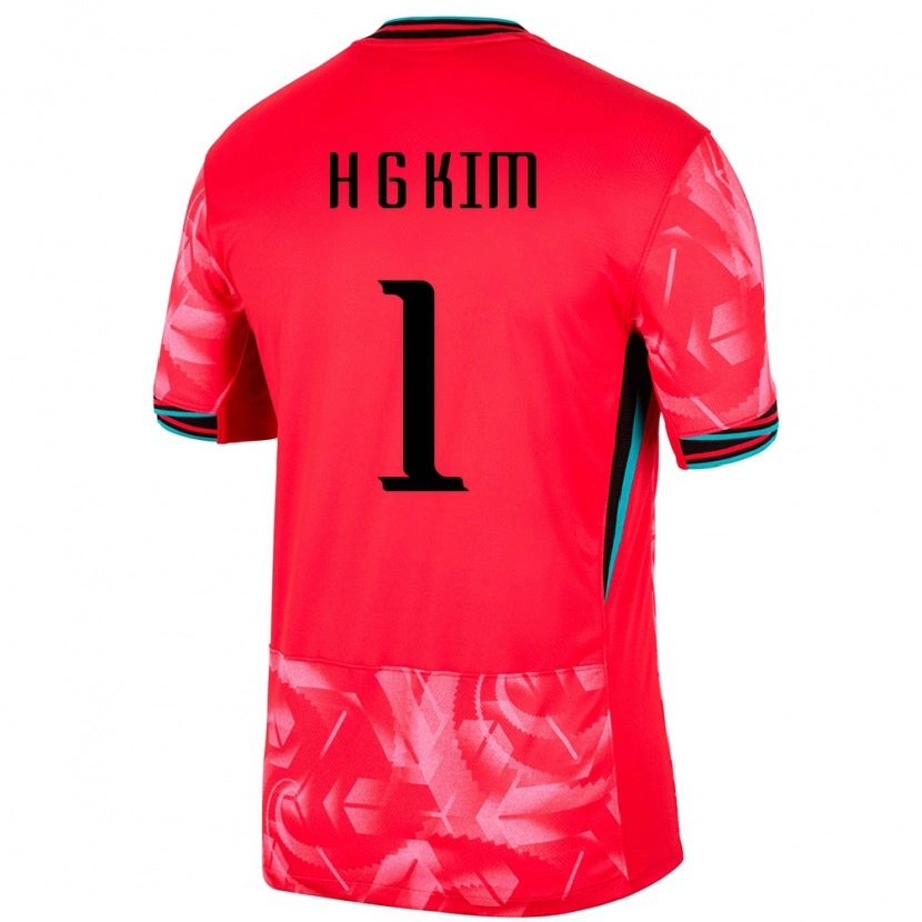 Danxenキッズ韓国Gun-Ho Kim#1赤ホームシャツ24-26ジャージーユニフォーム